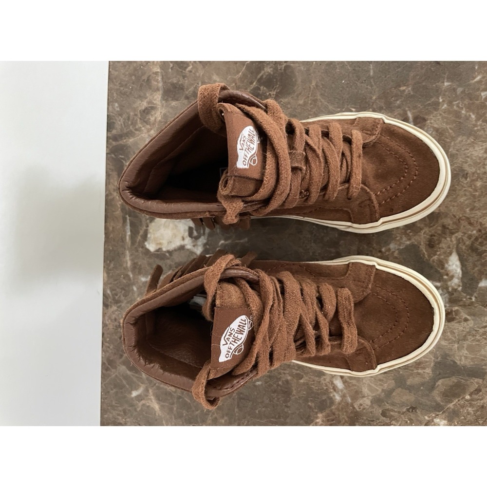 Vans Kids Sk8 Hi Top Brown Suede Fringed Shoe Skateboard 1721278 Size 10.5 - Picture 6 of 10